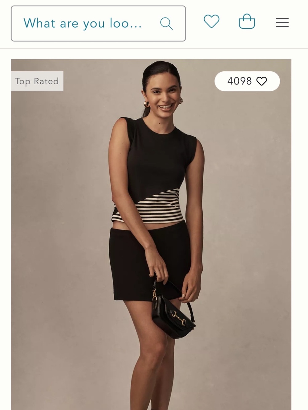 Anthropologie-Maeve Ribbed Muscle Tank - Black and White